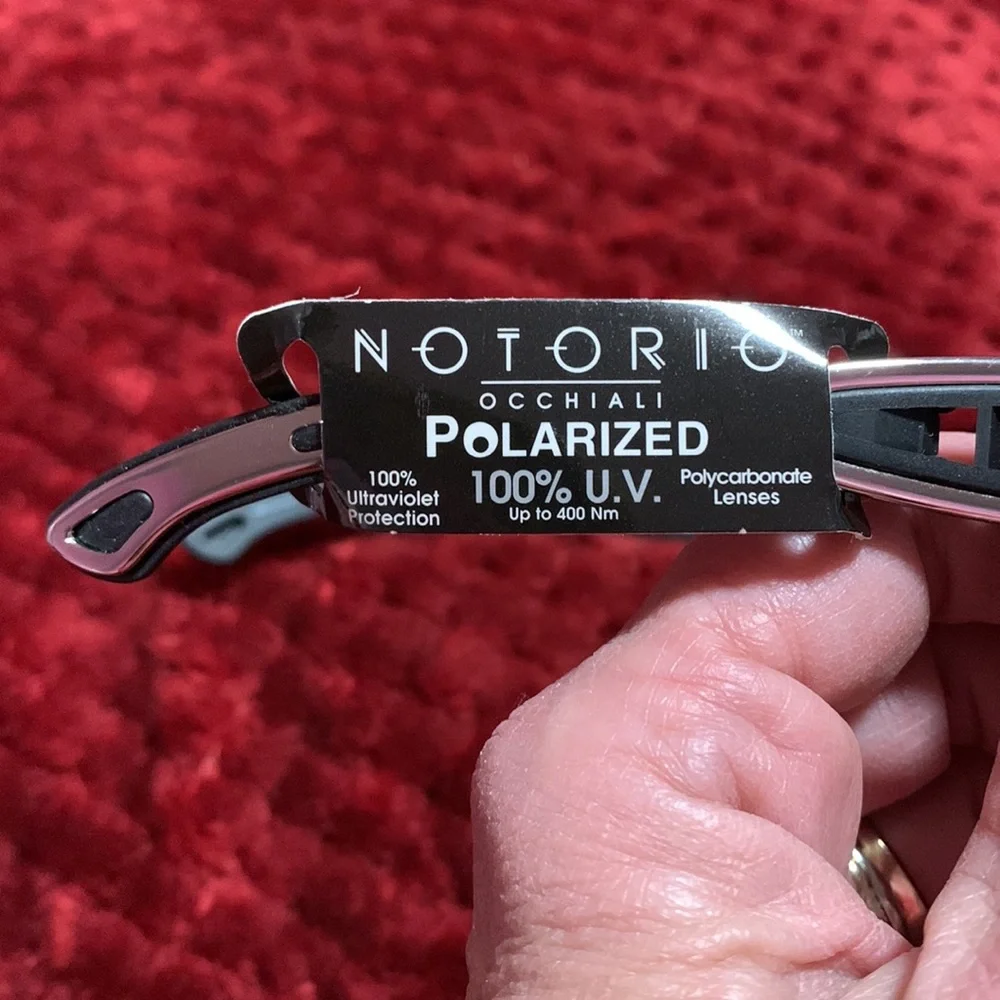 Notorio Occhiali -N142 men’s polarized sunglasses silver / black rim & temples - Picture 5 of 9